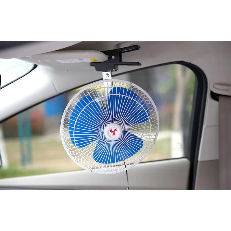 Car Fan Accessories Low Noise Air Cooling Fan Portable Vehicle Mini Electric 6 Inch 12V 25W Car Oscillating Fan Car Auto