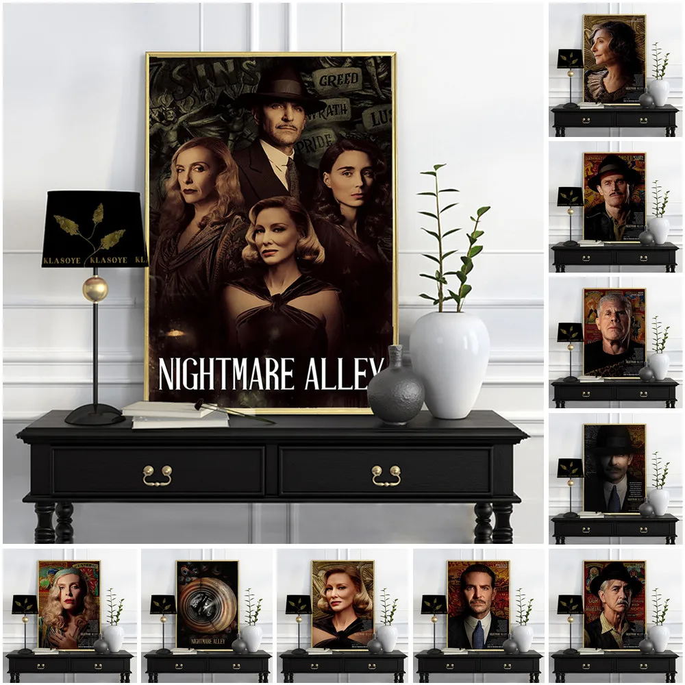 

Nightmare Alley Thriller Drama Film Print Art Poster Movie Character Vintage Wall Picture Bar Pub Club Decor Canvas Painting