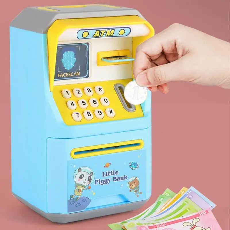 Electronic Bank Safe Box Money Password Boxes For Children Digital Coins Cash Saving Safe Deposit Mini ATM Machine Toy Kids Gift