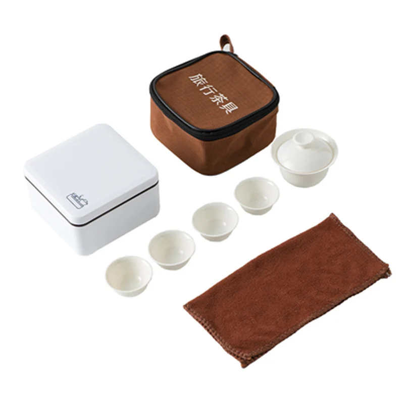 Travel Kung Fu Tea Set, Outdoor Car Quick Cup, Gaiwan, Mini Carrying Bag, Filter Tea Cup