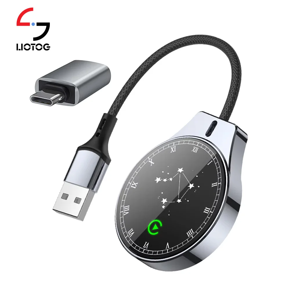 Nouveau 2 en 1 Carplay sans fil Android Auto Mini adaptateur 5G/Wifi connexion pour iPhone/téléphone portable android filaire à sans fil