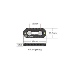 Enhanced Quick Release Mini NATO Rail for Camera Cage and Handle, 6mm Thickness, 46 - 70mm Length (46mm)