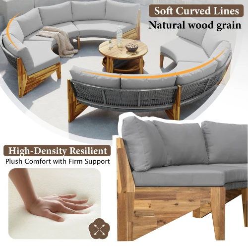 Rounded Outdoor Sofa Set 4