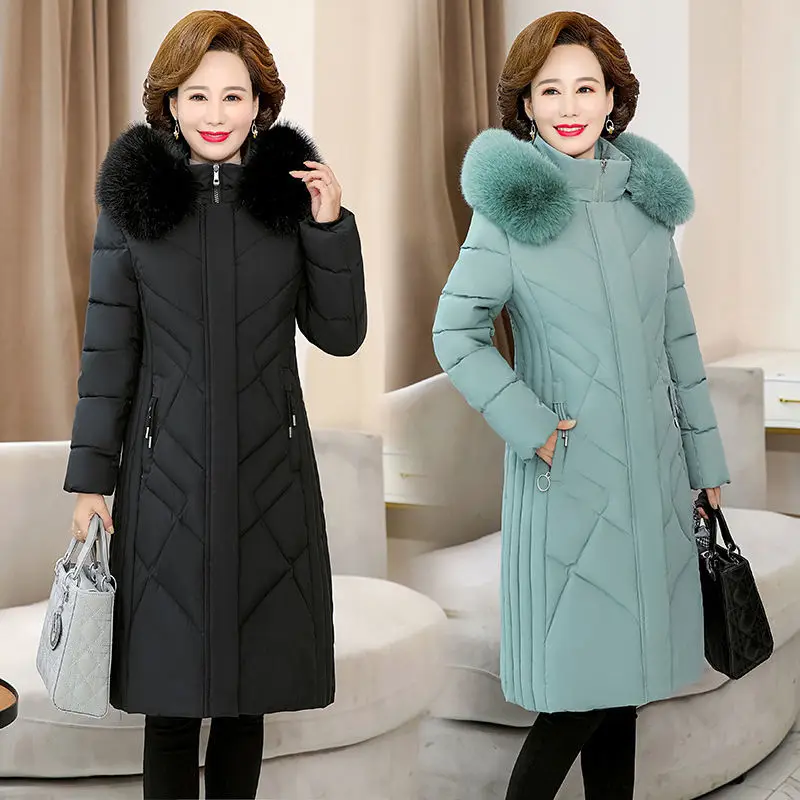 

Long Winter Cotton Coats For Womens Loose Thicken Warm Cotton-padded Parkas Winter Jackets 2022 New Hooded Padded Coat Overcoat