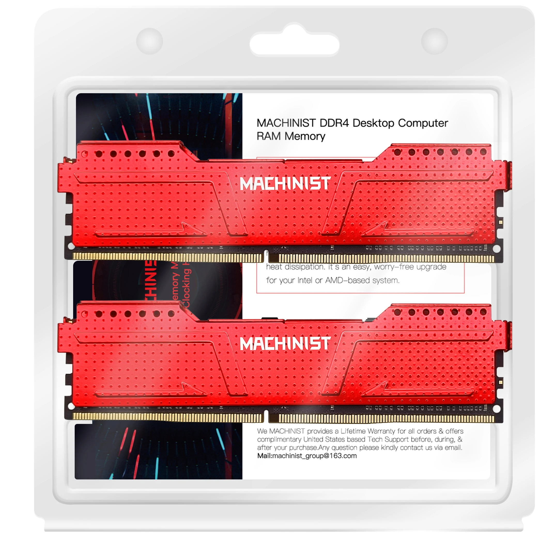 Desktop Memory Kit 8gb Ram Ddr4 2666mhz e Servidor 2133mhz com Dissipador de Calor Machinist-x99 - Imagem 6