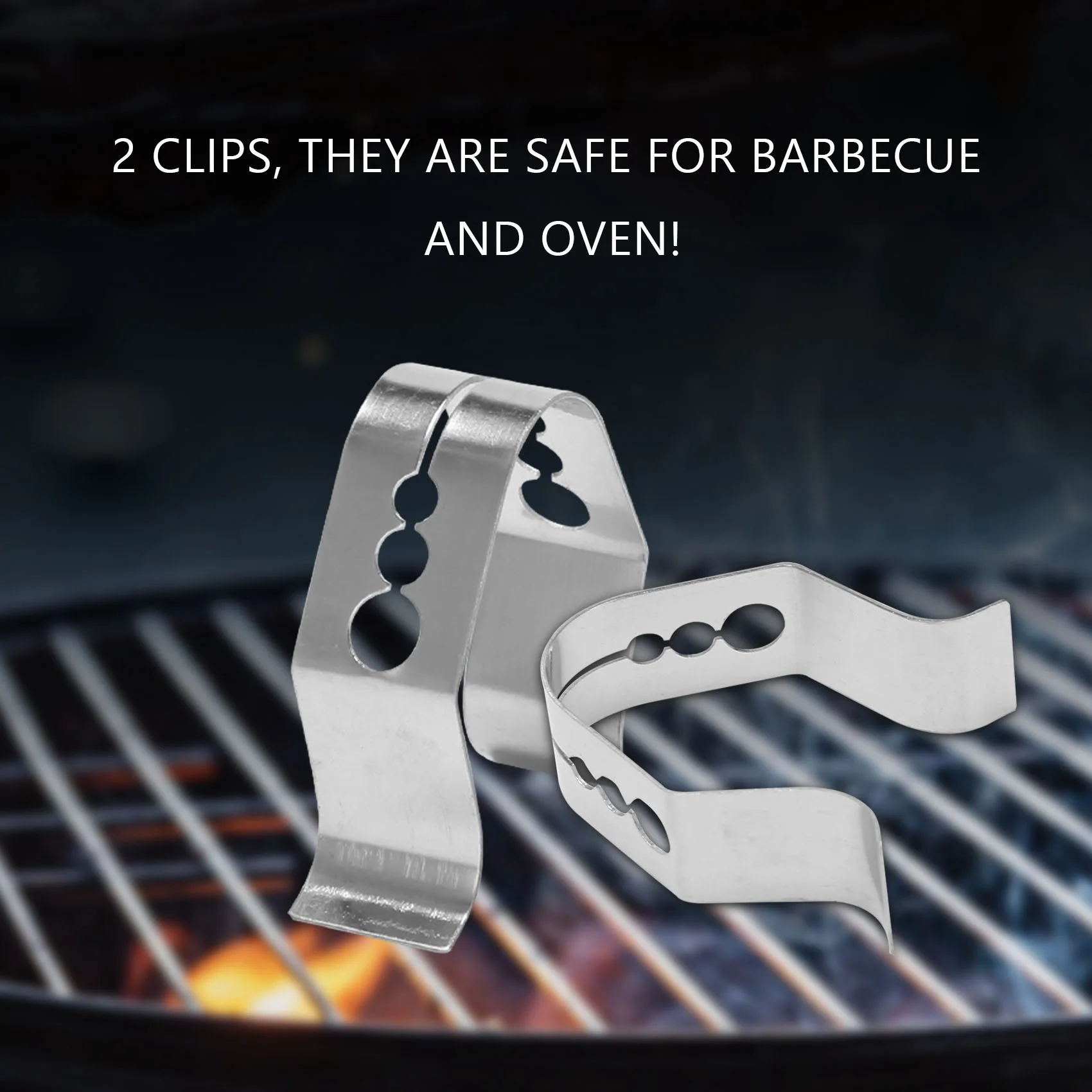 Universal A Style Meat Thermometer Probe Clip Holder Ambient Temperature Readings BBQ Smoker Oven Grill Set of 2 bbq grilling accessories