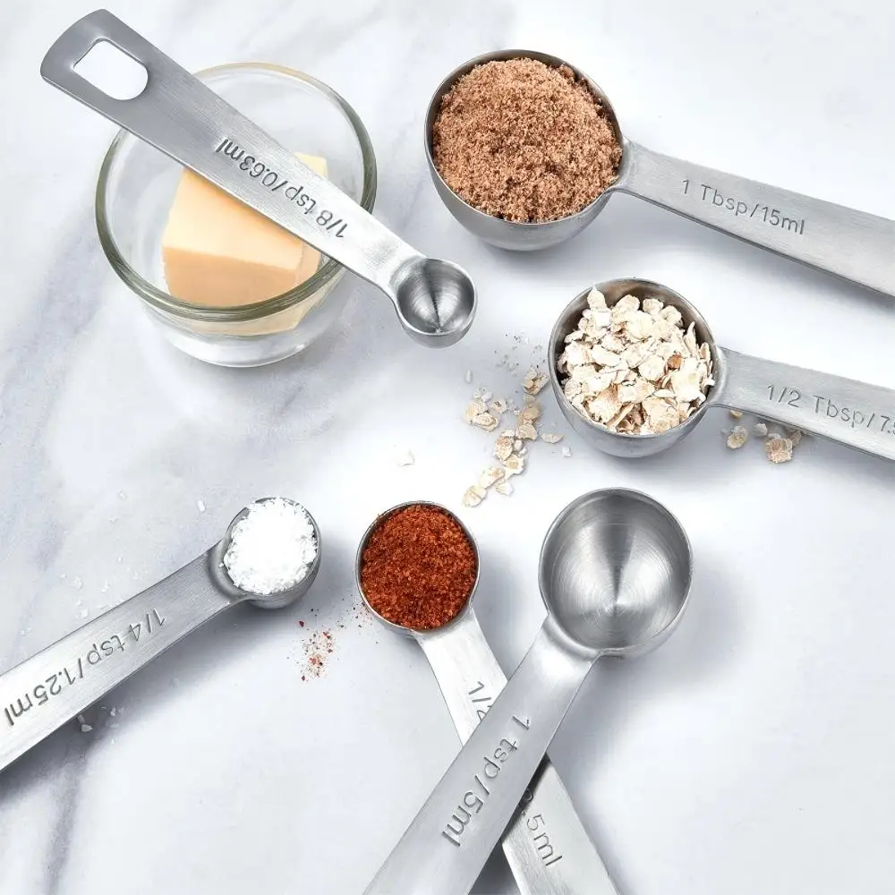 Measuring Spoon Set Stainless Steel Coffee Scoop Spoon Kitchen Gadgets For Cooking & Baking Set Of 6
