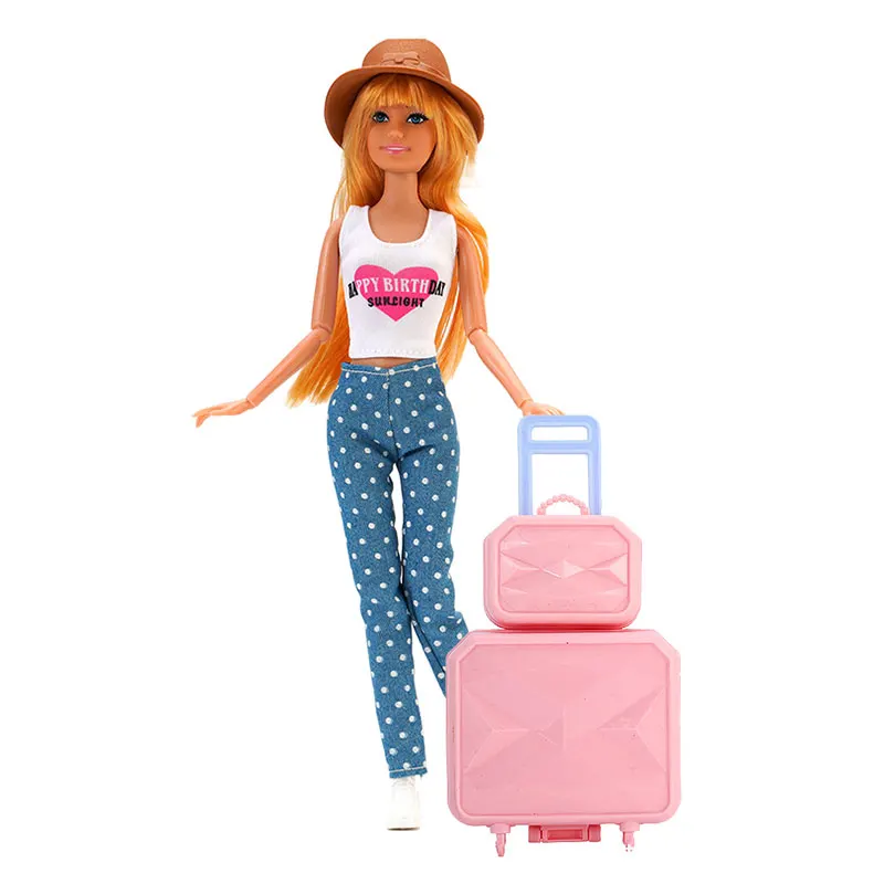 Stylish Mini Doll Suitcase with Trendy Outfits - Perfect Toy Gift