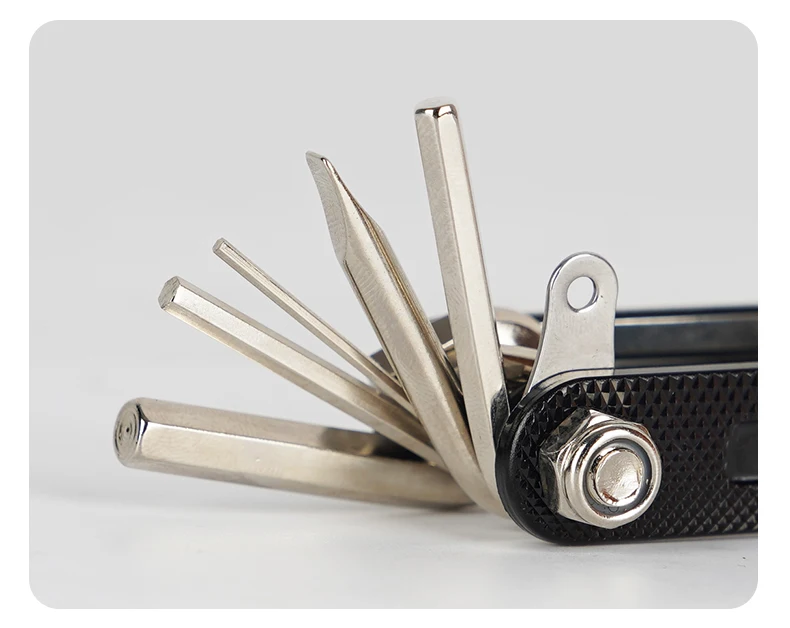 Giyo 12-in-1-Fahrrad-Reparatur-Werkzeug-Set, tragbar, MTB, Fahrrad, Mini, Radfahren, Multitool, Sechskant-Speichenschraubendreher, Reifenheber, Inbusschlüssel – Detail 19