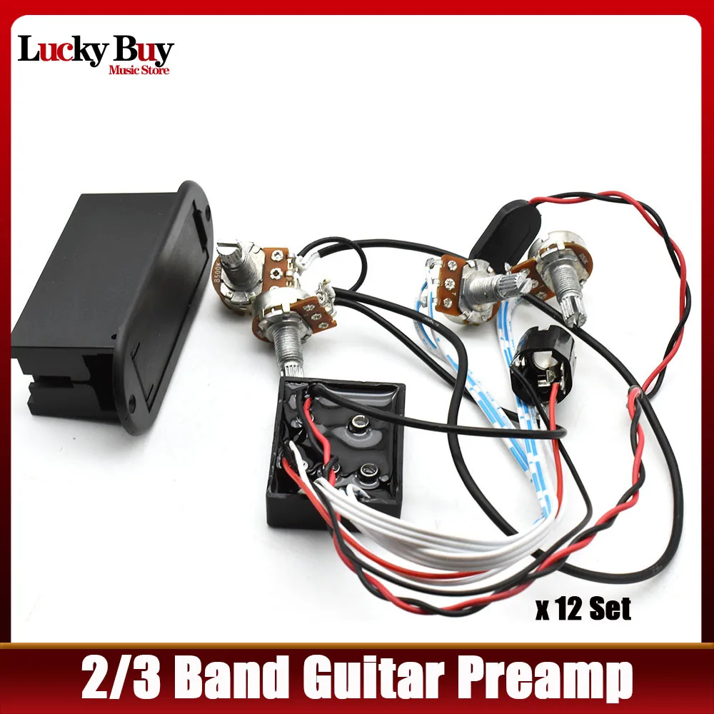 

12 set 2/3 Band Active Bass Guitar EQ Preamp Circuit Guitar Dual Potentiometer Bass Pickup with Tone Volume Control Guitar Parts