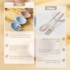 2PCS Baby Bamboo Fork Silicone Wooden Baby Feeding Spoon Toddlers Infant Feeding Accessories Organic BPA Free Food Grade Gift 3