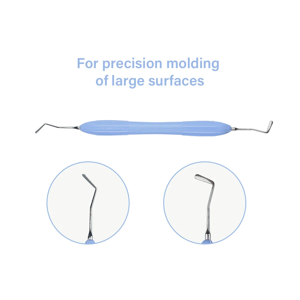 Dental Double-Ended Stainless Steel Resin Filler Set with Silicone Handle