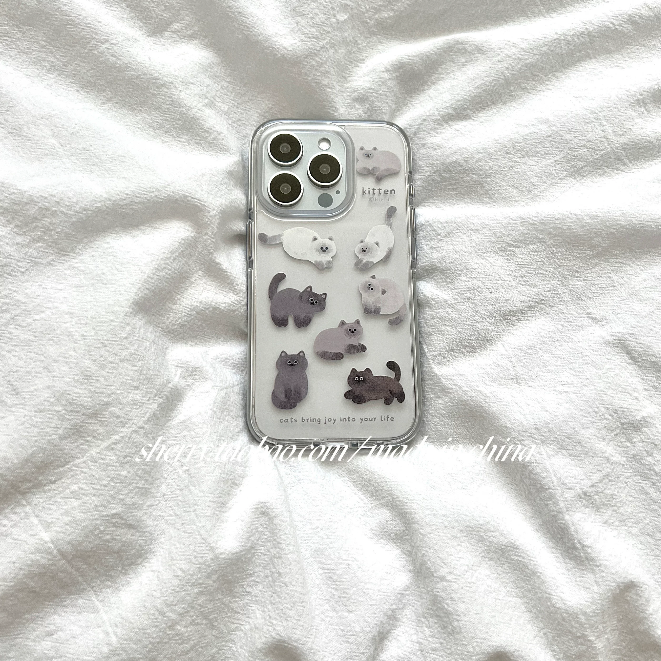 Korean Ins Cute Cartoon Cat Summer Fresh Phone Case Cover