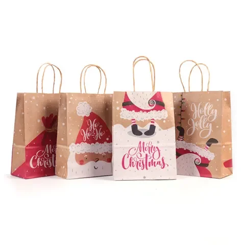 

Kids Candy Box Bag Christmas paper Navidad 2021 New year christmas home decoration Natal gift bags Kerst Noel Treats packing box