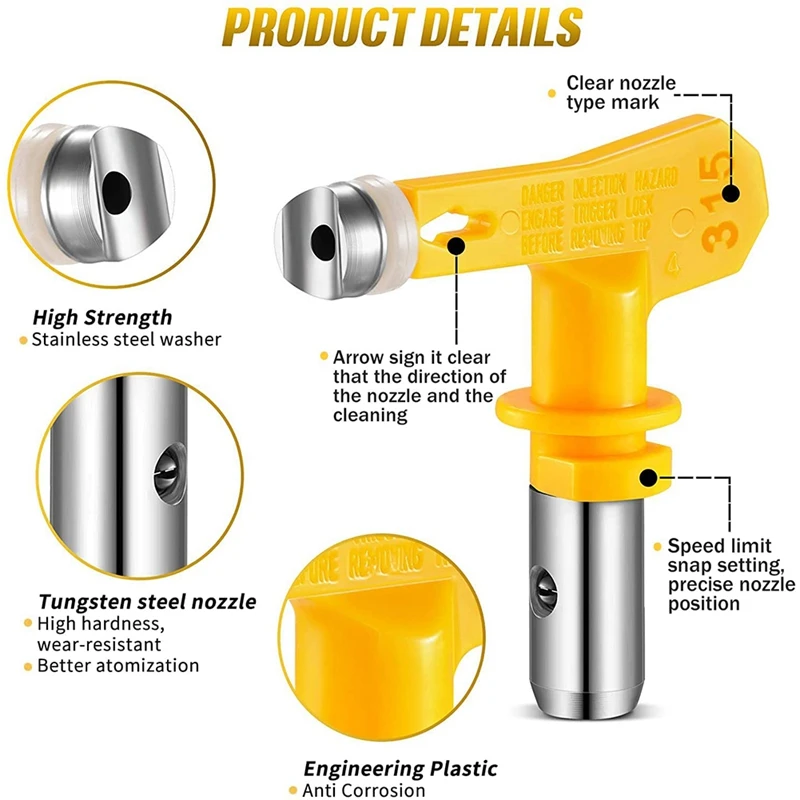 Reversible Airless Paint Nozzles With Tip Guard Set, Sprayer Paint Machine And Spraying Parts(215 311 317 517) electric breaker hammer