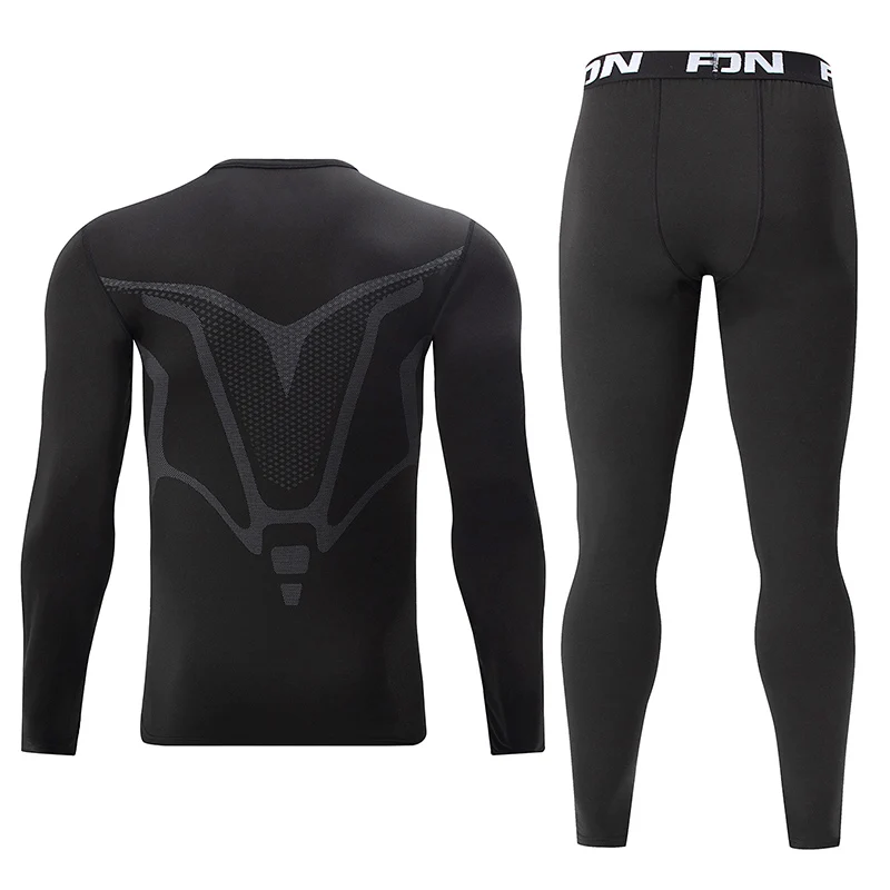 Sports Suit 2-piece men warm corset Ski suit Corset jacket and trousers for Fitness Running Yoga Athlete