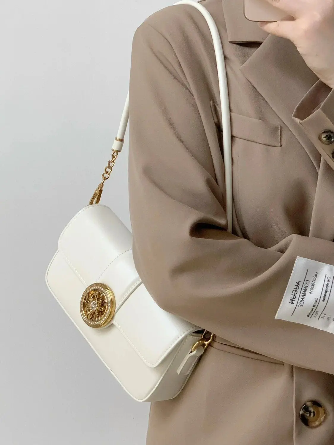 JIAERDI Elegance White Shoulder Bags Wallets Women High Street Leather Y2k Handbag Female Fashionable Baguette Underarm Bag New