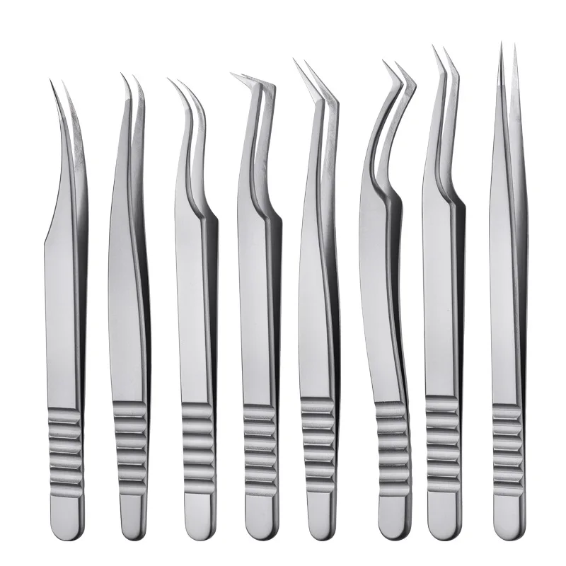 eyelash tweezers lash applicator extension supplies makeup tools stainless steel eyebrow eyelash extension tweezers lash tweezer 1Pcs Stainless Steel Lash Tweezers Professional Eyelash Extensions Tweezer Makeup Tools Silver Sticker Eyelash Volume Tweezers