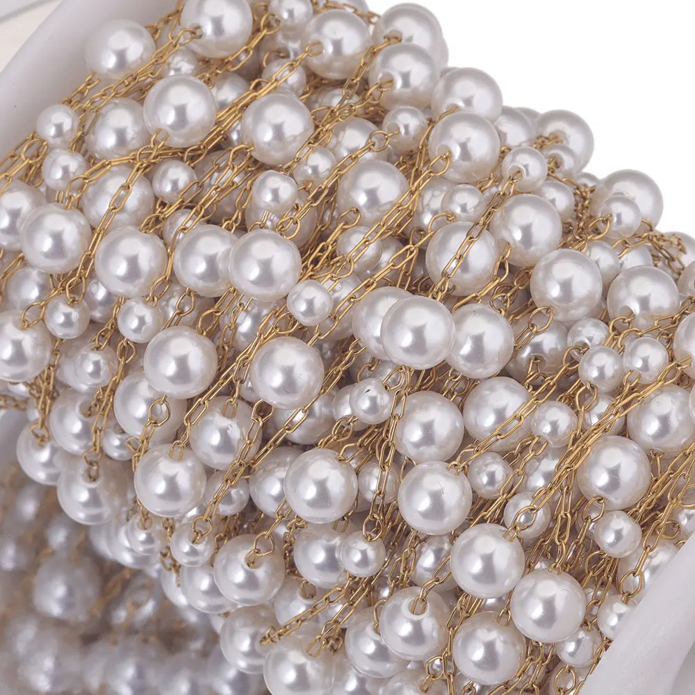 2M Stainless Steel Beaded Ball Cable Rolo Chains Bulk Plating Gold Chain  for Jewelry Making Supplies Necklace Wholesale Items