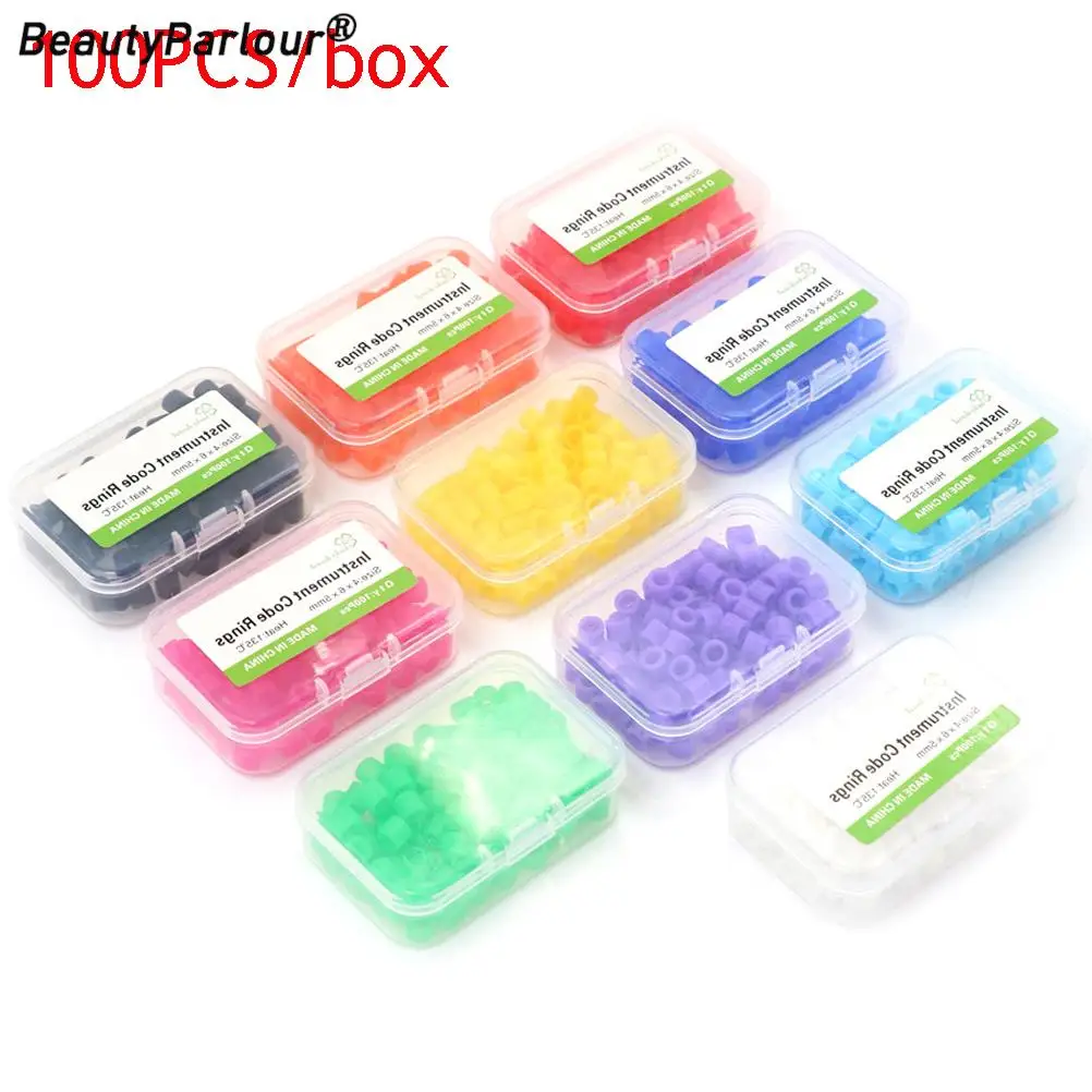 100PCS/box Multi-Color Silicone Dental Instrument Color Code Rings Autoclavable Disinfection Orthodontic Circle Universal dental color code rings