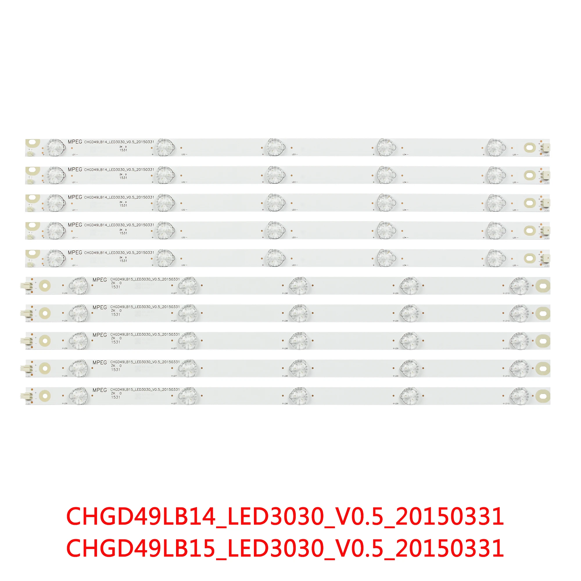 

LED Backlight strip 5lamp For Changhong UD49D6000I 49D3700I 49D2000 49U3C 49U1 49U3D CHGD49LB15 CHGD49LB14_LED3030_V0.5_20150331