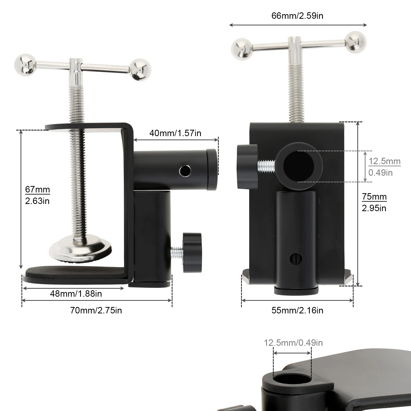 2-IN-1 Large Table Mount Clamp Metal Desk Clamp Mic Holder Microphone Suspension Boom Scissor Arm Bracket