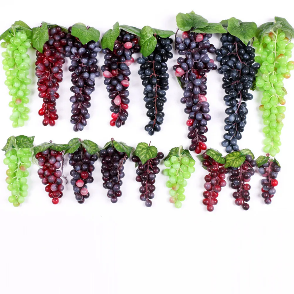 Artificial Fruit Grape Simulated Grape Bunches Lifelike Fake Fruits Plastic Fake Fruit Decorations For Wedding Party Supplies artificial fruits and vegetables artificial grapes