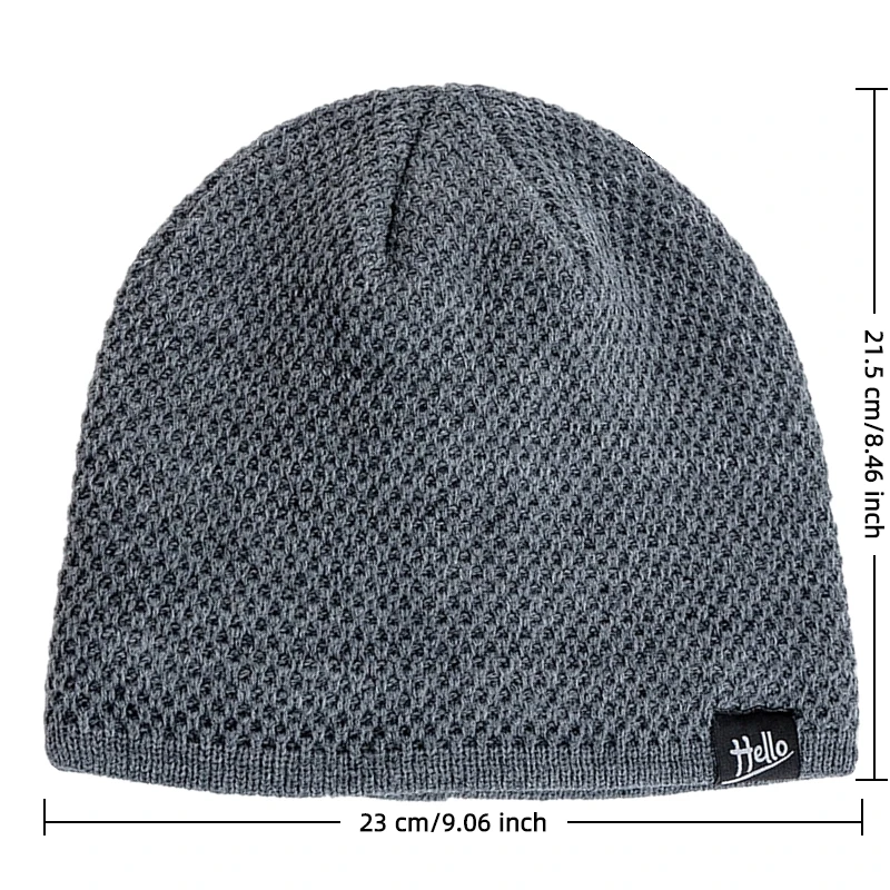 New Style Unisex Winter Hats Plush Fur Lined Beanies Hats For Men Woman Hello Letter Warm Cap Casual Winter Ski Knitted Hats