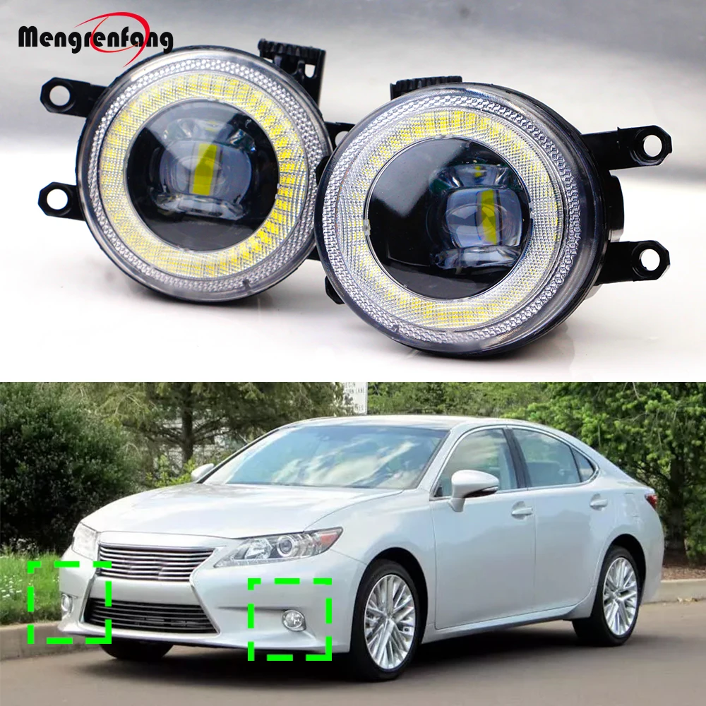 2X30W Car Driver + Passeggero Led Lens Fendinebbia Angel Eye Daylight Drl 8000Lm 12V Per Lexus Es300H Es350 2013 2014