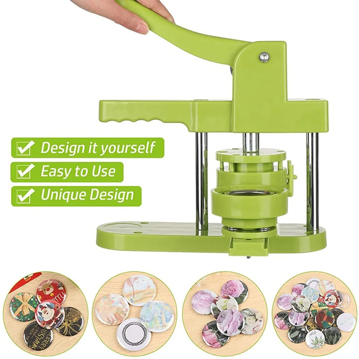 Badge Pin Button Maker Machine DIY Badges Set 25MM-58MM Button Punch Press Maker Machine with 100 Pcs Parts + Circle Cutter badge maker button maker machine