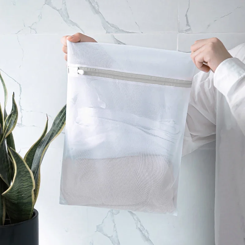 Zippered Mesh Polyester Laundry Wash Bags Coarse Net Laundry Bags for Washing Machines Mesh Bra Bag 1/2/4PCS/1 Set laundry bag clothes washing bag bra washing bag