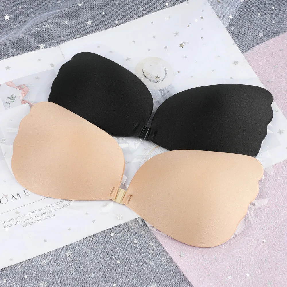 Women Seamless Self Adhesive Fly Bra Strapless Push Up Bra Wireless Stick On Sexy Lingerie Invisible Silicone Bralette Underwear 2