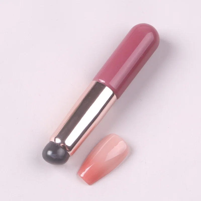Tszs 1pcs/Lot Nail Art Silicone Brush With Lid Reusable Mirror Aurora Powder Easy-Daub Pigment Nail art Silicone Stick 3
