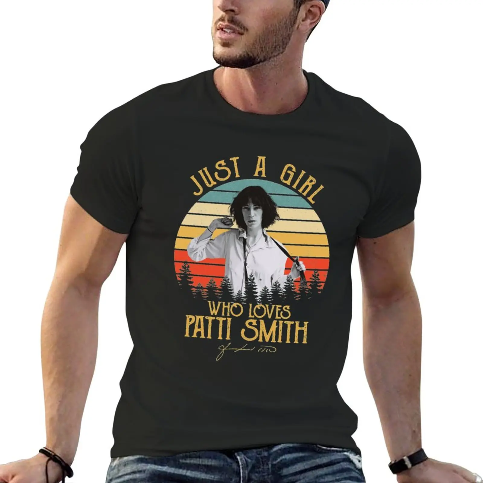 Solo Una Ragazza Che Ama Patti Smith T-Shirt Plus Size Top Graphics T Shirt Tee Shirt Oversize T Shirt Uomo