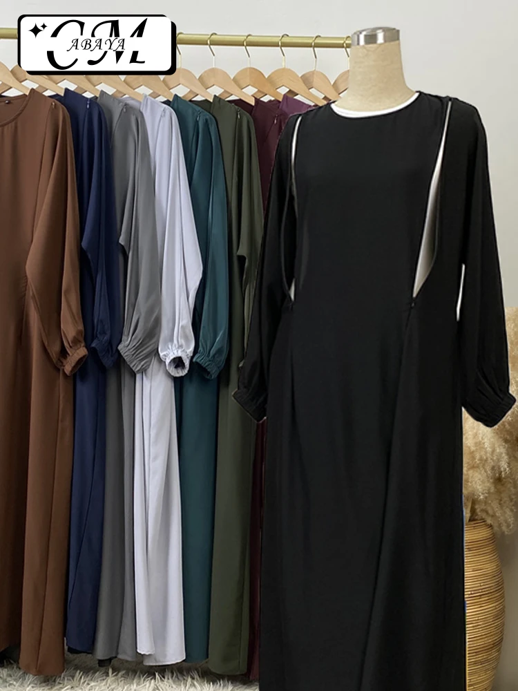 Hot Seller Muslim 2 Front Zippers Breastfeeding Dubai Abaya Holiday Women Day Dresses For Eid Uae Ramadan Clothing Kaftan Black