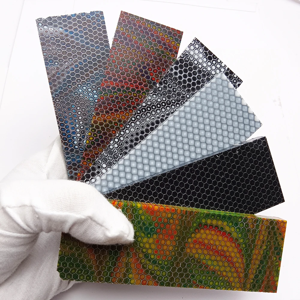 DIY Knife Handle Material Plate C-Tek Resin Material for Knife Handle Patch Snake Grain Honeycomb Pattern Handle Material