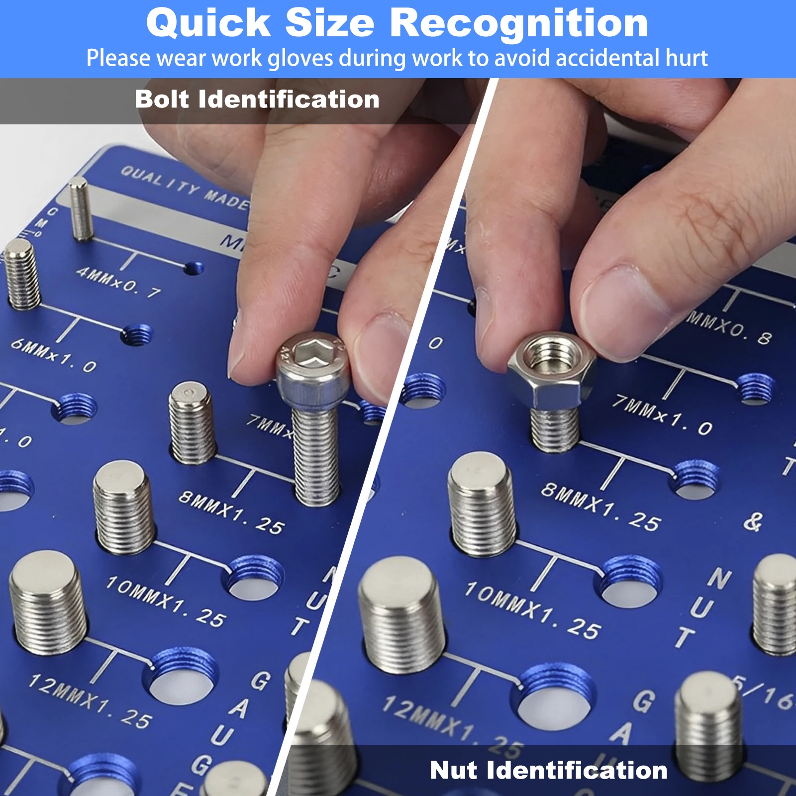 Misuratore Della Filettatura Di Dadi E Bulloni, 14 Misure Metriche E 14 Dimensioni Standard Dei Bulloni E Misuratore Di Filettatura, 28 Specifiche Indicatore Identificatore Di - Foto 6