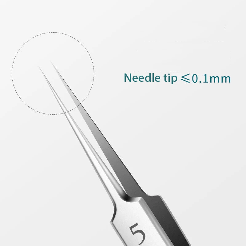 German Ultra-fine No. 5 Cell Pimples Blackhead Clip Tweezers Beauty Salon Special Scraping & Closing Artifact Acne Needle Tool 5