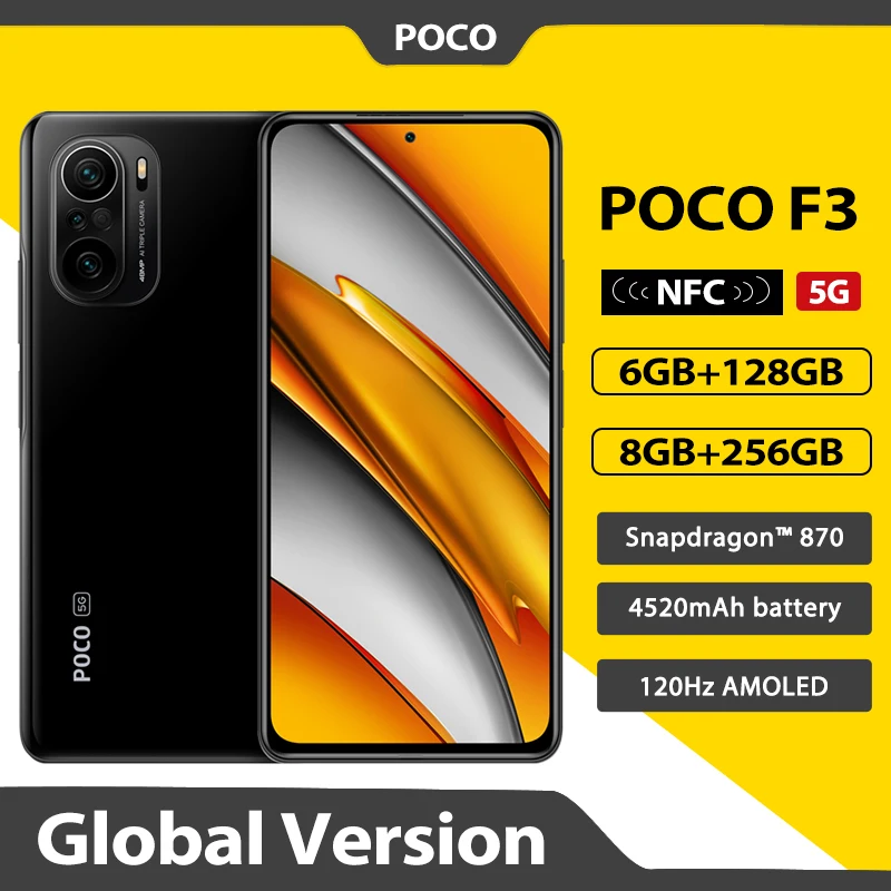 Global Version POCO F3 NFC 5G Smartphone 128GB/256GB Phone Snapdragon 870  Octa Core 6.67120Hz E4 AMOLED Display 48MP 33W Fast - AliExpress