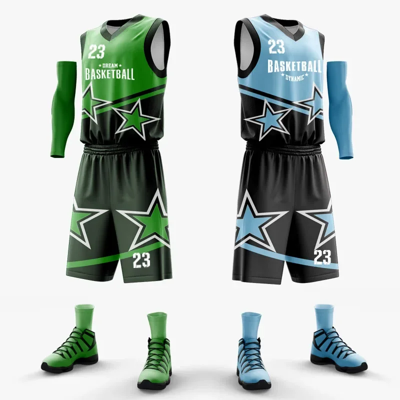 Men Basketball Shirt Sublimation Reversible Basketball Uniform Professional Throwback Jersey Breathable Jersey