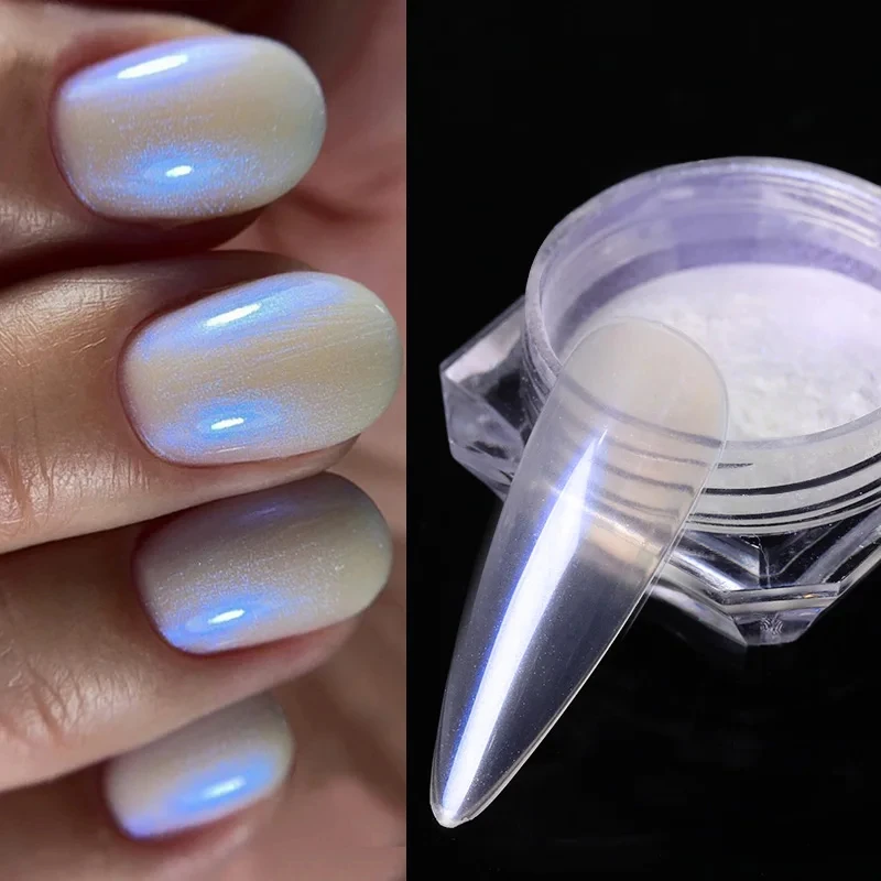 Pearl Nails Glitter Powder 1Box Aurora Chrome Pigment Moonlight Shell Mirror Rubbing Dust UV Gel Polish Nail Supplies Decoration nail powder nail glitter nail decoration nail decorations nail flakes