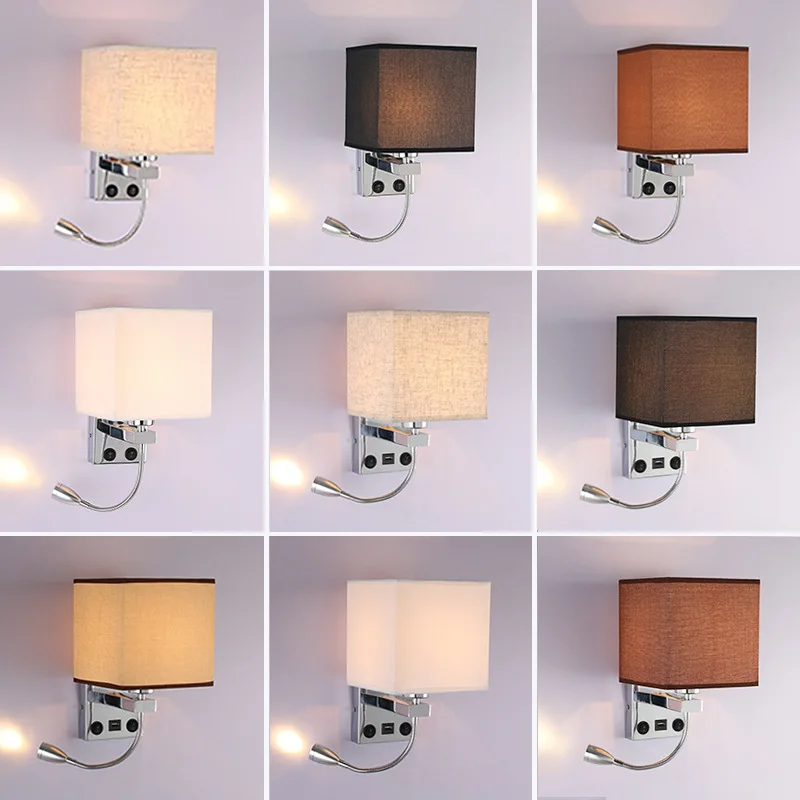 Luzes de Parede Led com Interruptor e Interface Moda Quarto Luminária Corredor Iluminação Arte Wandlamp Usb 1 Luzes de parede led com interruptor e
