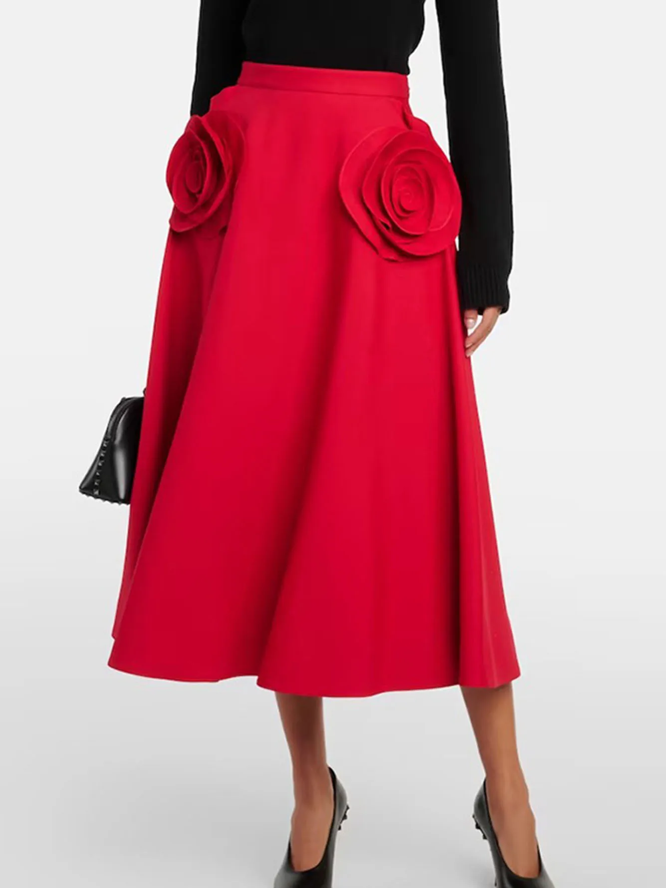 

Женская юбка с завышенной талией, красная облегающая юбка средней длины в стиле ретро, лето 2024