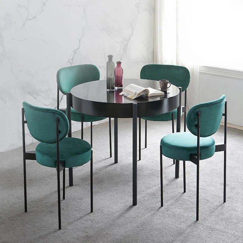 

Модные обеденные стулья для дома, стулья для ресторанов, кафе, металлические современные минималистичные стулья со спинкой