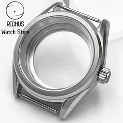 38mm Sapphire Glass Silver Watch Case - Premium Watch Accessory for Miyota 8215