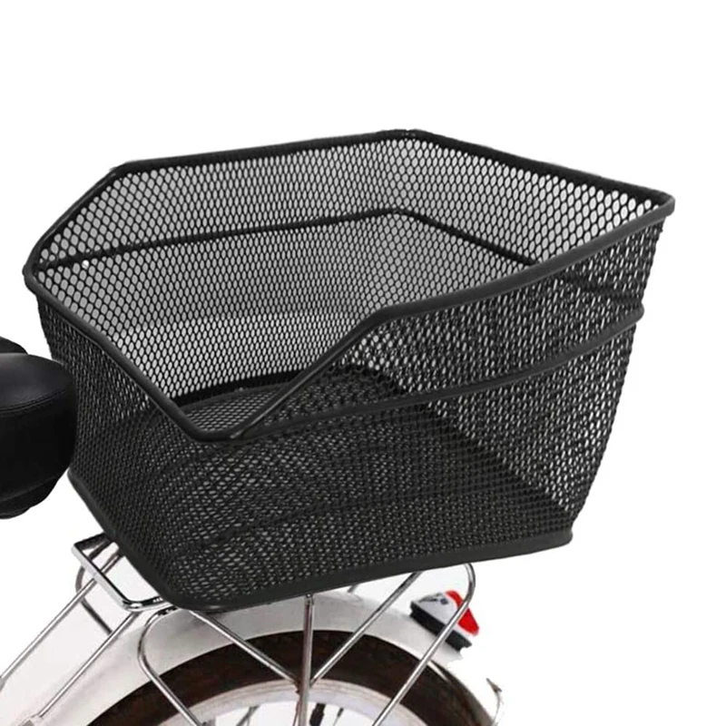 black rear bike basket