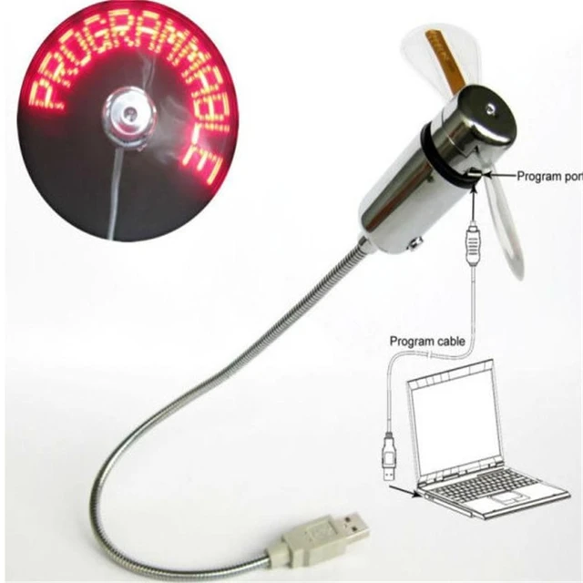 Mini USB Fan Led Light Flexible For Computer Power Bank Hose Programmable Fan Characters Messages Programming Cooler - AliExpress