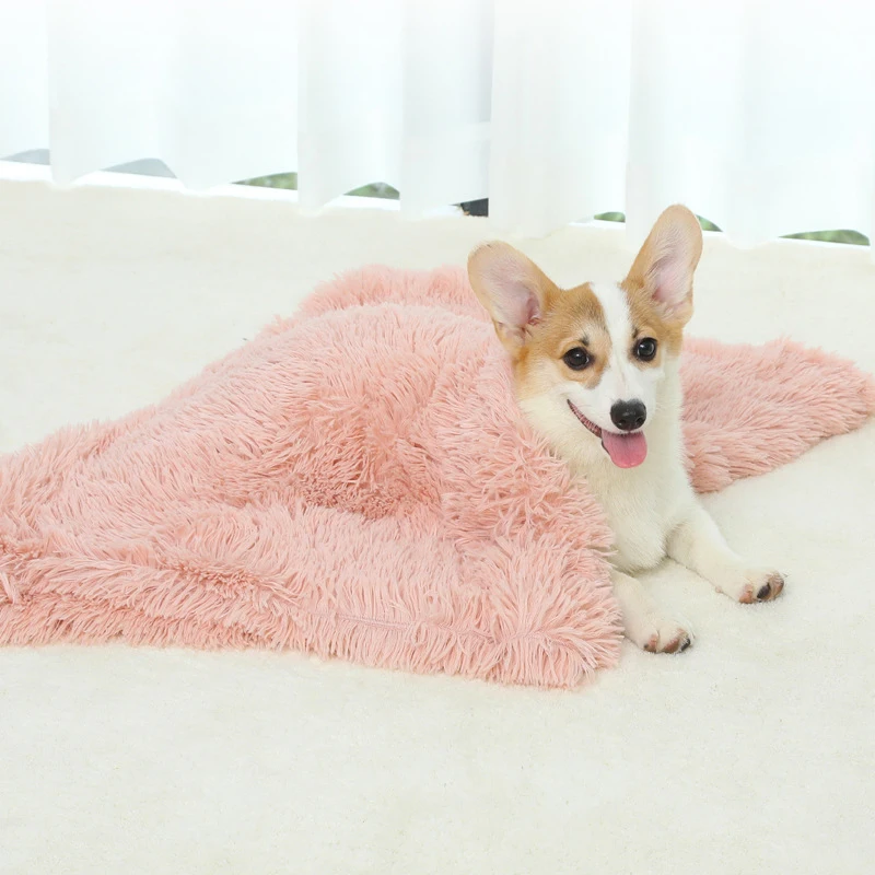 Soft Fluffy Pet Blanket Warm Dog Blanket Plush Bed Sheet Pet Cover
