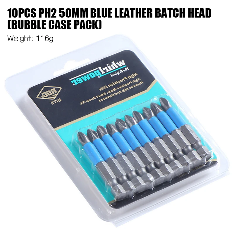 

10Pcs Non-Slip Magnetic Screwdriver Bit Set 50mm Hex Shank Phillips/Cross Head Screwdriver Drill Bit
