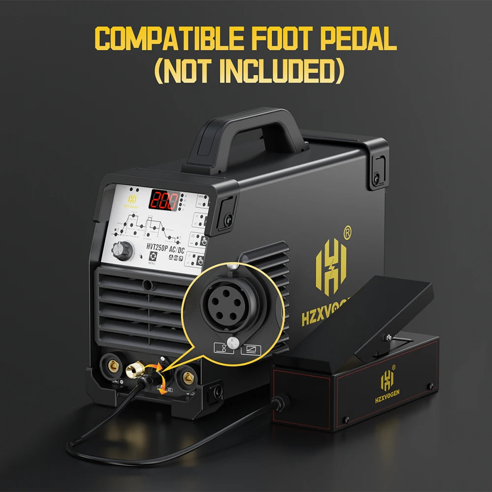 Welding Machine HZXVOGEN AC/DC HVT250P Aluminum Tig Welding Machine MMA ARC Stick Welder Tools IGBT Inverter 2T 4T Soldador With Pulse Welder
